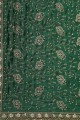 saris vert soie brodé