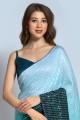 rama sari en georgette brodée