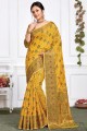 coton tissage saris jaune avec chemisier