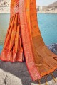 orange zari banarasi soie banarasi sari