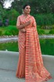 sari en soie tussar avec Jamdani Woven en gajari