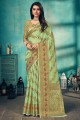 saris vert dans le tissage du coton