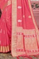 gajari sari en coton avec tissage