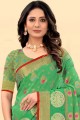 tissage de coton sari en vert