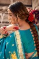 turquoise tissage banarasi soie banarasi sari