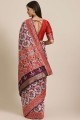 tissage du sari banarasi en soie banarasi violette