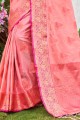 zari rose,tissage sari en organza