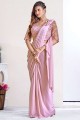 main rose, rayonne brodée party wear sari