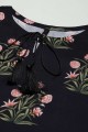 chinon mousseline noir kurti droit en impression numérique