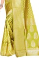 Tissage art soie pista sari avec chemisier
