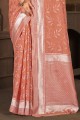 sari de pêche en coton en zari, tissage