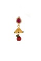 kundan, perles et perlas rouge, vert et or jeu de collier
