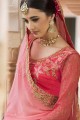 soie de couleur rose, sari net