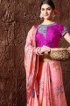 lumière couleur georgette sari rose