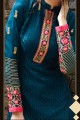 couleur bleu georgette costume brasso de churidar