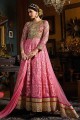 couleur rose banglori soie et costume Anarkali net
