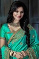 vert sarcelle art couleur sari de soie