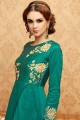 sarcelle d'hiver de couleur verte banglori costume Anarkali de soie