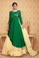 vert foncé couleur banglori costume Anarkali de soie