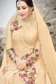 costume art couleur beige soie Anarkali