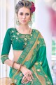 art couleur vert sarcelle saris en soie