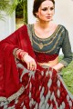 rouge et couleur grise georgette sari