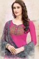 costume coton modal couleur rose churidar
