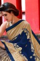 bleu et gris georgette sari