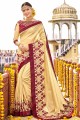 couleur beige sari de soie art