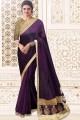 sombre couleur pourpre doux sari de soie