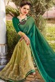 georgette de soie sari de couleur verte
