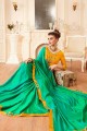 couleur verte mer douce sari de soie