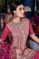 Costume s Sharara en soie rose foncé