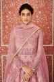 Costume s Anarkali en filet rose