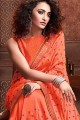 Saris orange en soie