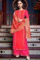 Rani rose orange Art soie Sharara Costume s