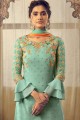 Turquoise bleu Georgette Palazzo Suits