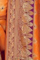 Sari en soie Orange Art