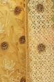 Filet jaune et sari en soie d'art