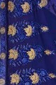 Sari bleu royal de Georgette