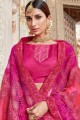 Georgette sari en soie rose