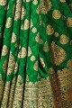 Art de sari de soie verte