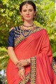 Jacquard rose vieux et sari en soie