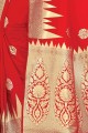 Sari en soie rouge art