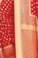 sari en soie rouge art