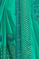 brasso vert d'eau et sari en satin
