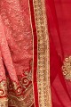 rose, rouge georgette sari