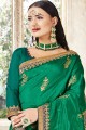 georgette vert clair et sari en soie d'art