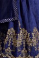 lehenga choli en soie bleu royal