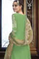costume s palazzo en soie vert clair